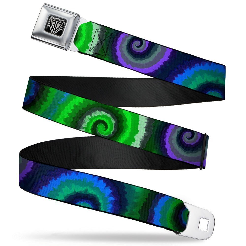 5080 Seatbelt Belt - Tie Dye Swirl Green/Blue/Purple - 1.5" Wide - 32-52